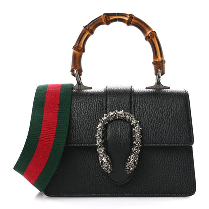 Gucci Dollar Calfskin Crystal Web Mini Dionysus Bamboo Top Handle Bag Black Black Diamond 1 of 12