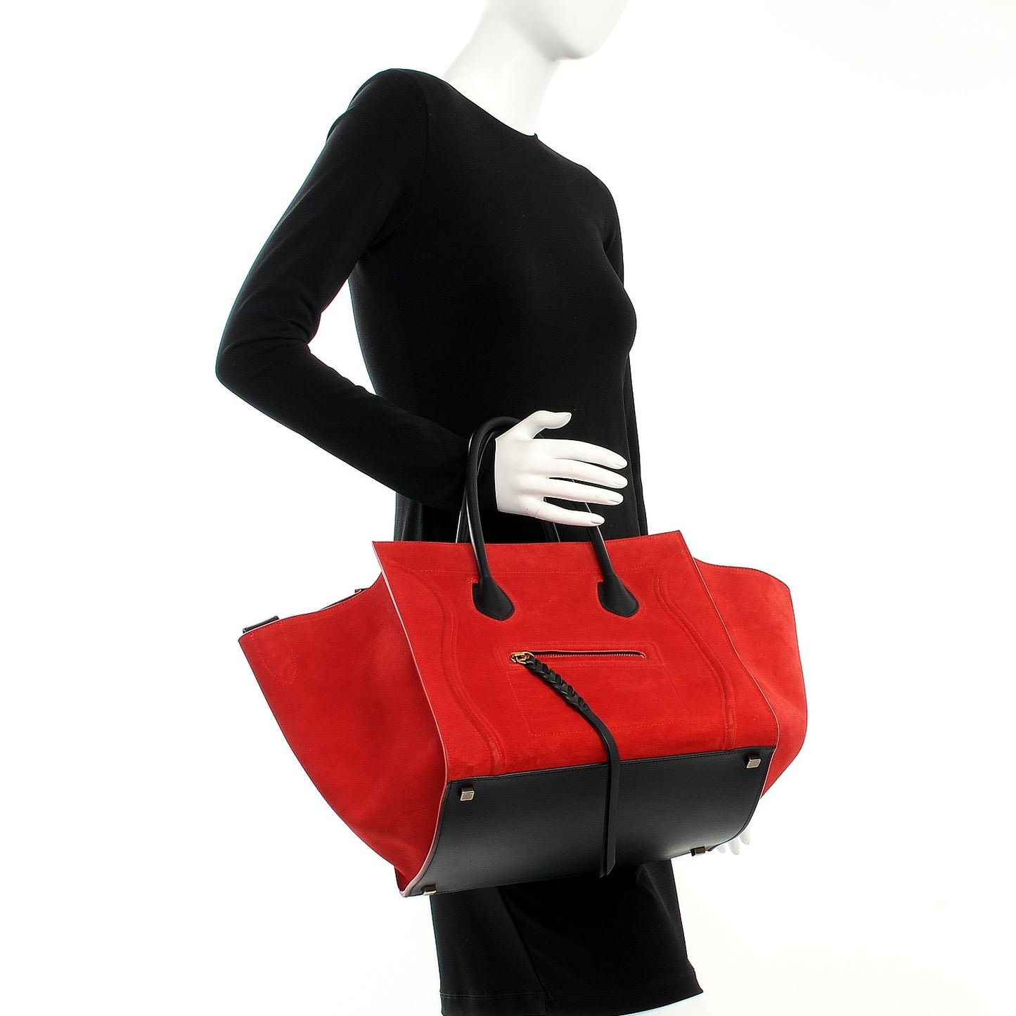 Suede Medium Phantom Luggage Vermillion
