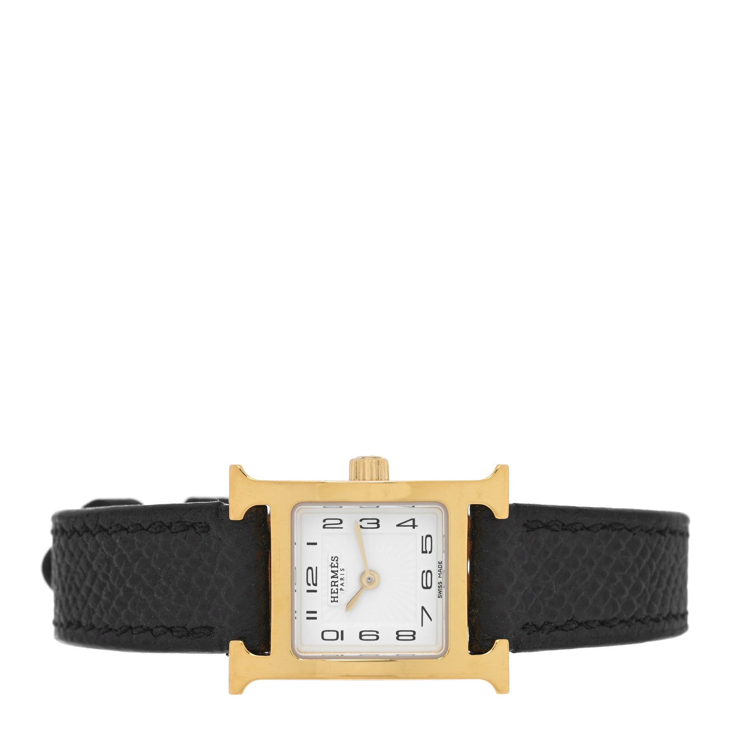 Stainless Steel Epsom 17.2mm Heure H Hour Quartz Watch Noir