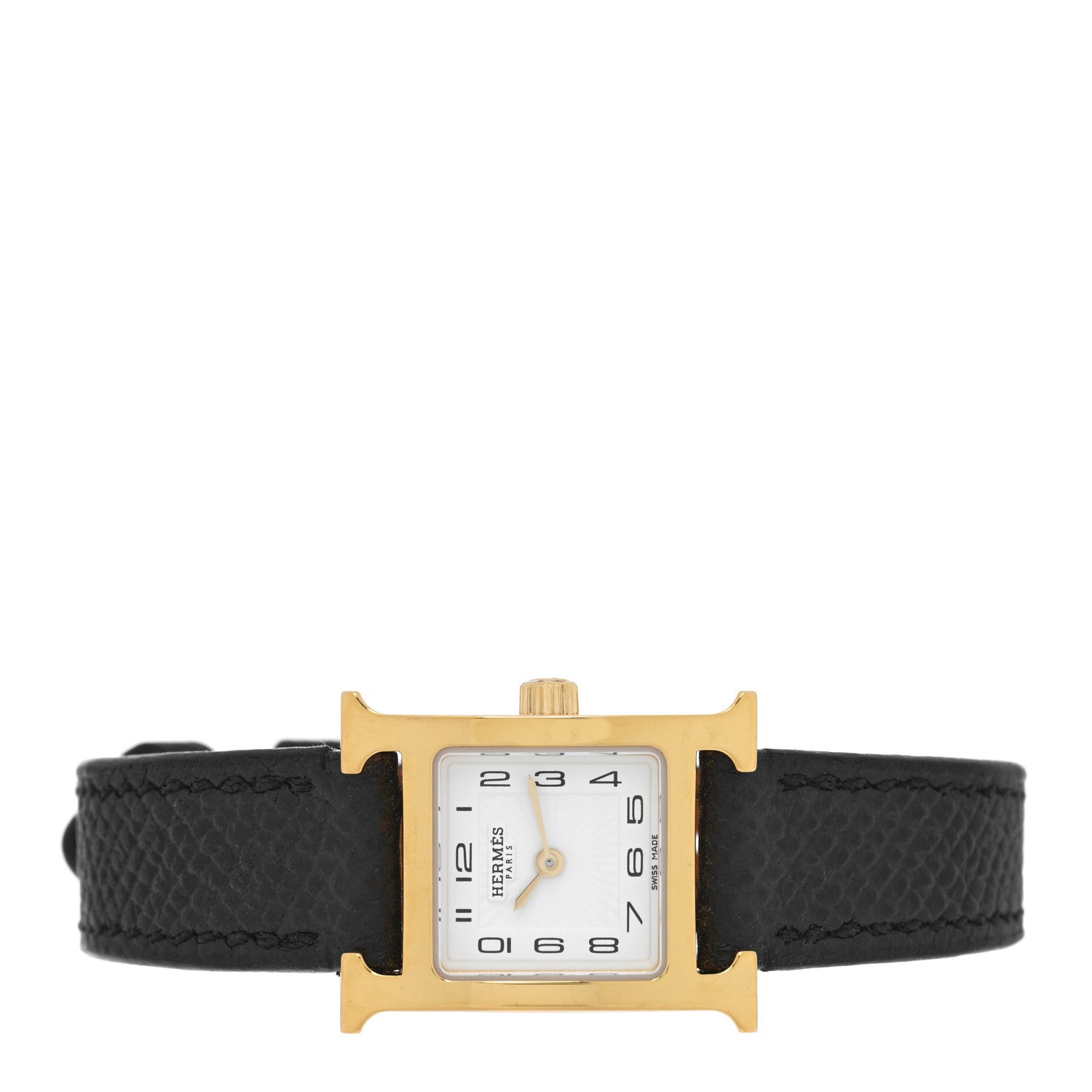 Hermes Stainless Steel Epsom 17.2mm Heure H Hour Quartz Watch Noir 2 of 5