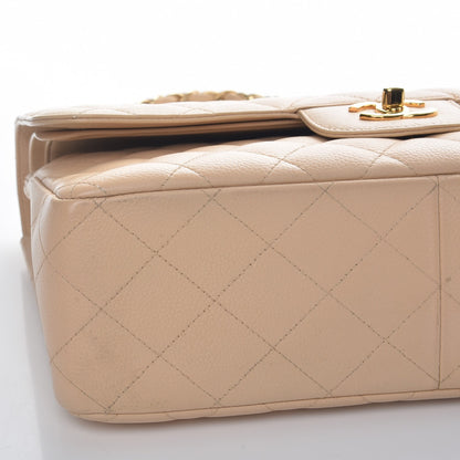 Chanel Caviar Quilted Jumbo Double Flap Beige 9 of 10