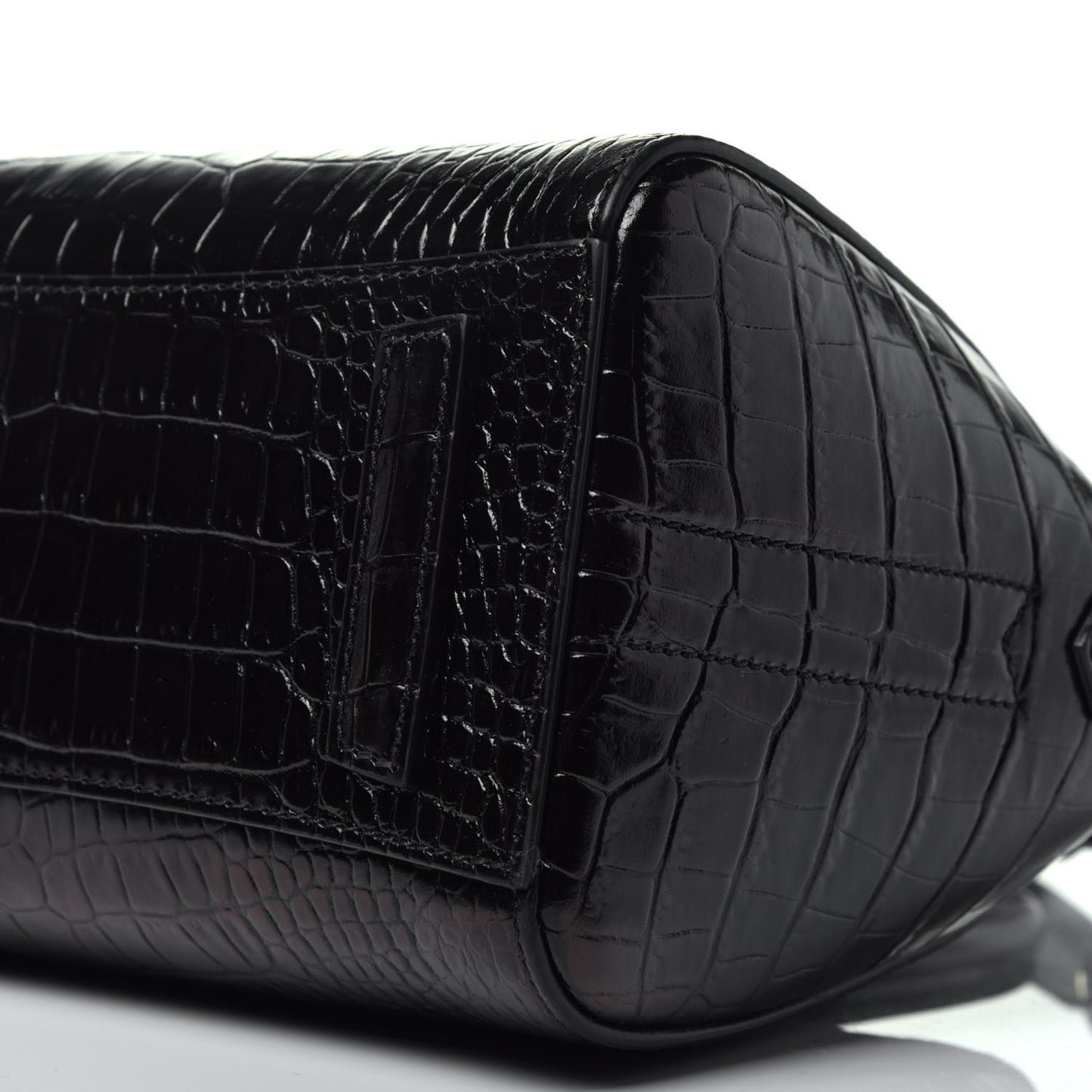 Calfskin Crocodile Embossed Mini Antigona Black