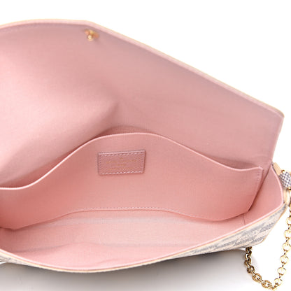 Louis Vuitton Damier Azur Pochette Felicie Chain Wallet Rose Ballerine 5 of 11