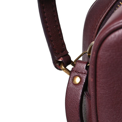 Saint Laurent Lambskin Monogram Lou Camera Bag Burgundy 10 of 11
