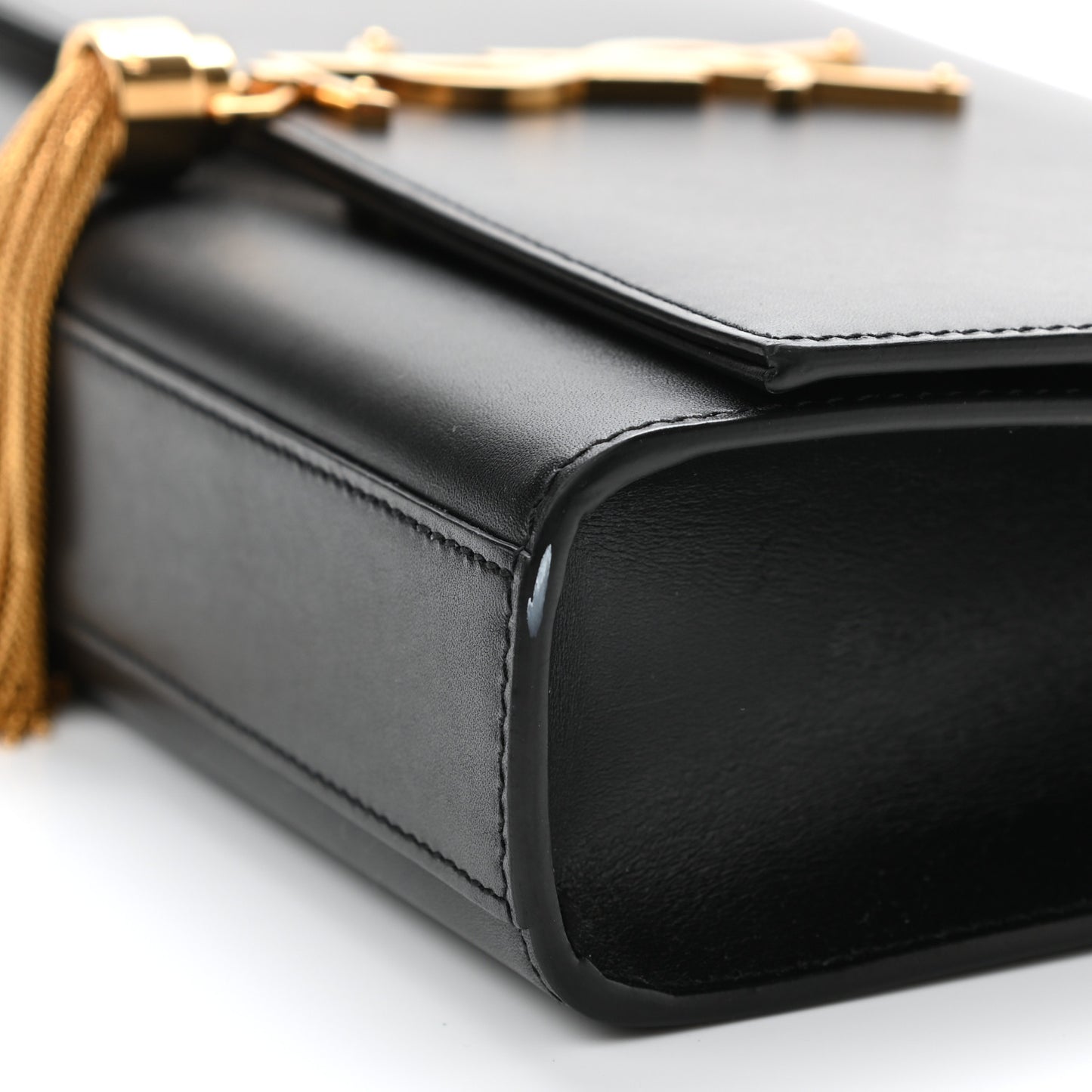 Smooth Calfskin Medium Classic Monogram Kate Tassel Satchel Black
