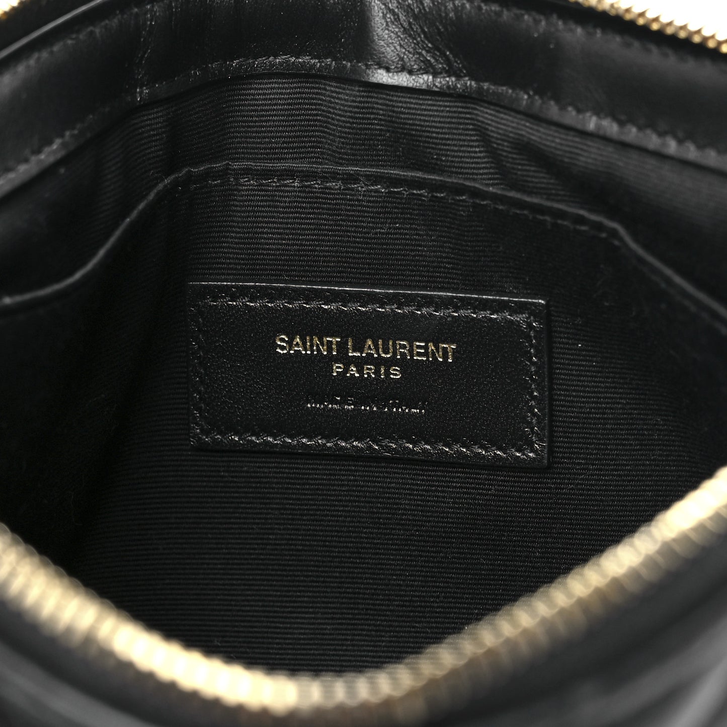 Calfskin Matelasse Chevron Monogram A5 Wristlet Black