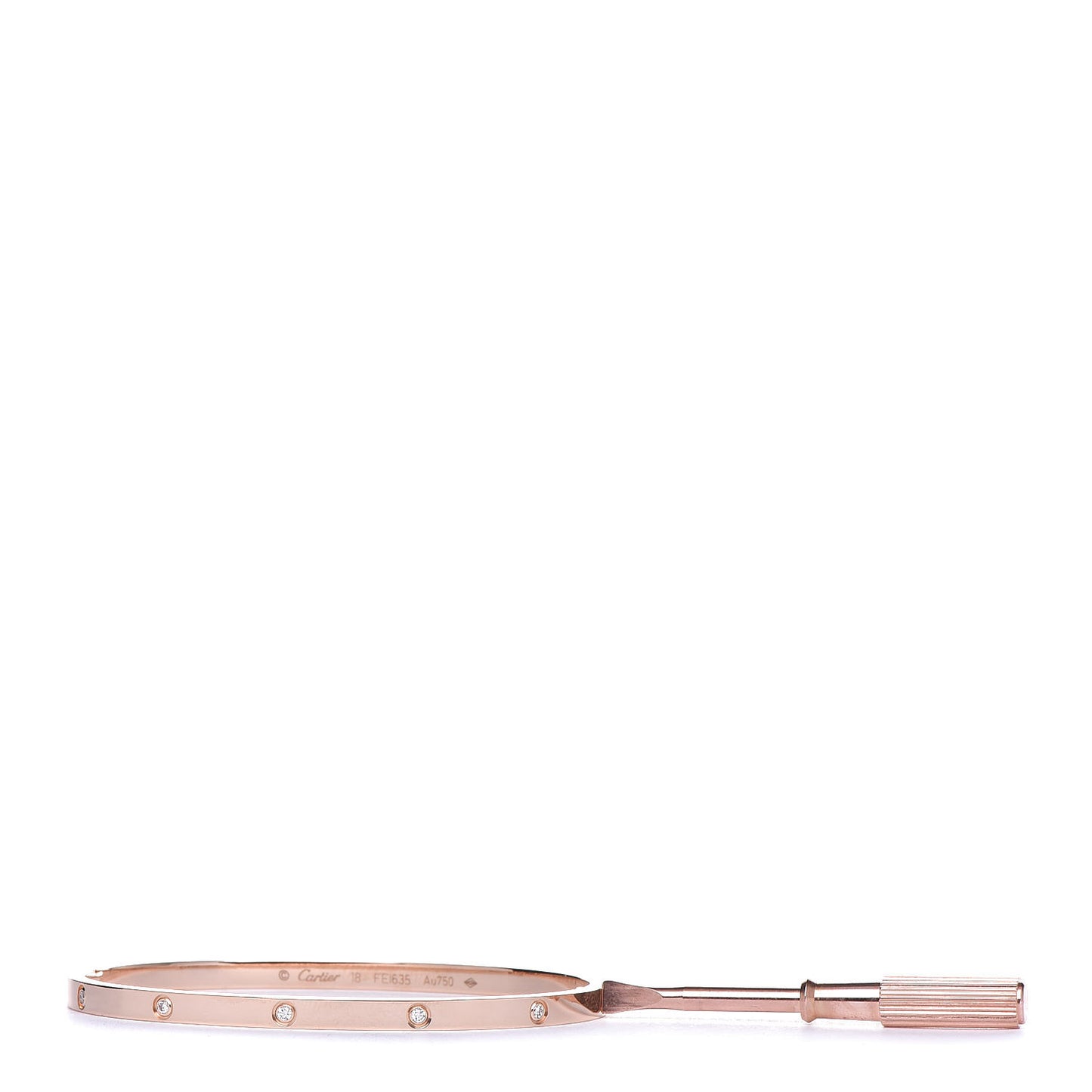 18K Pink Gold 10 Diamond Small LOVE Bracelet 18
