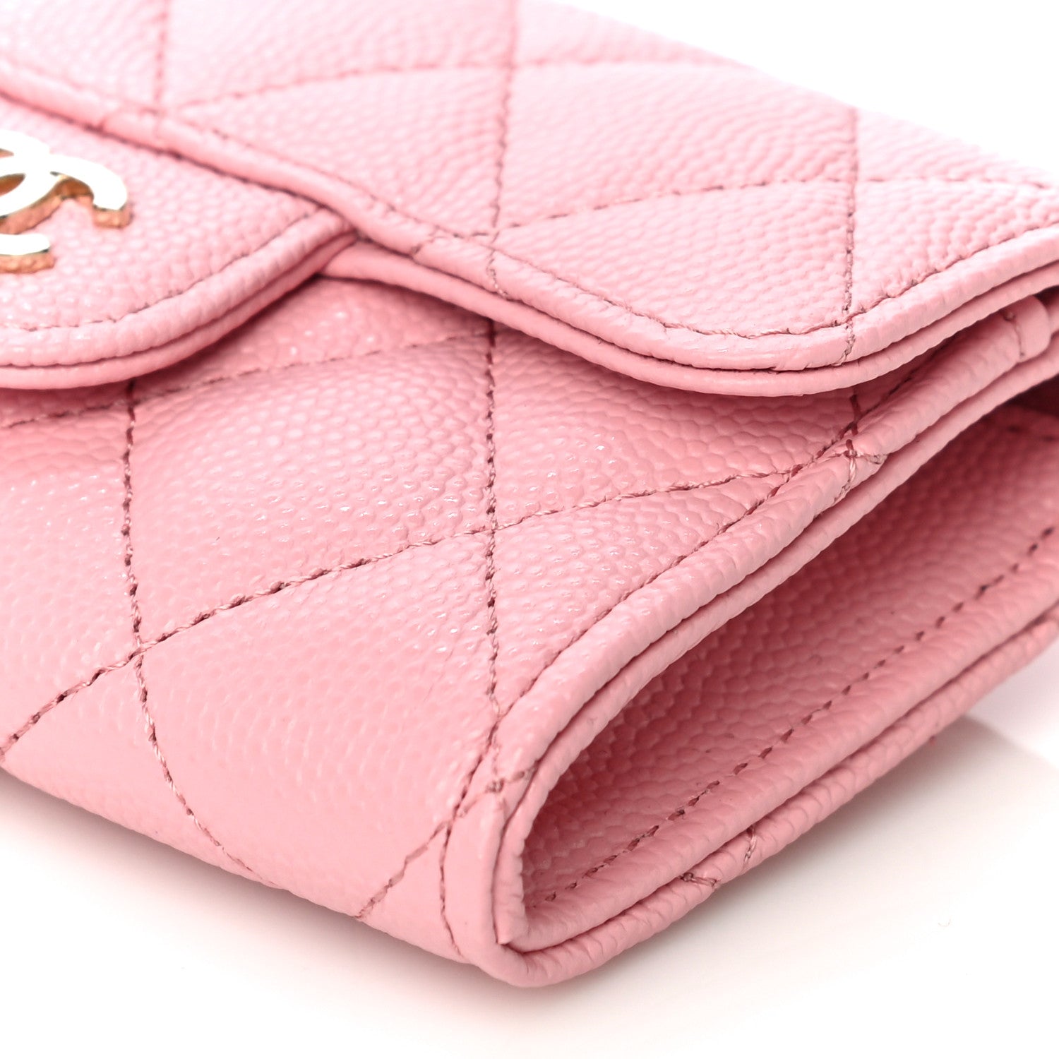 Chanel Caviar Quilted Flap Card Holder Wallet Light Pink 7 of 14