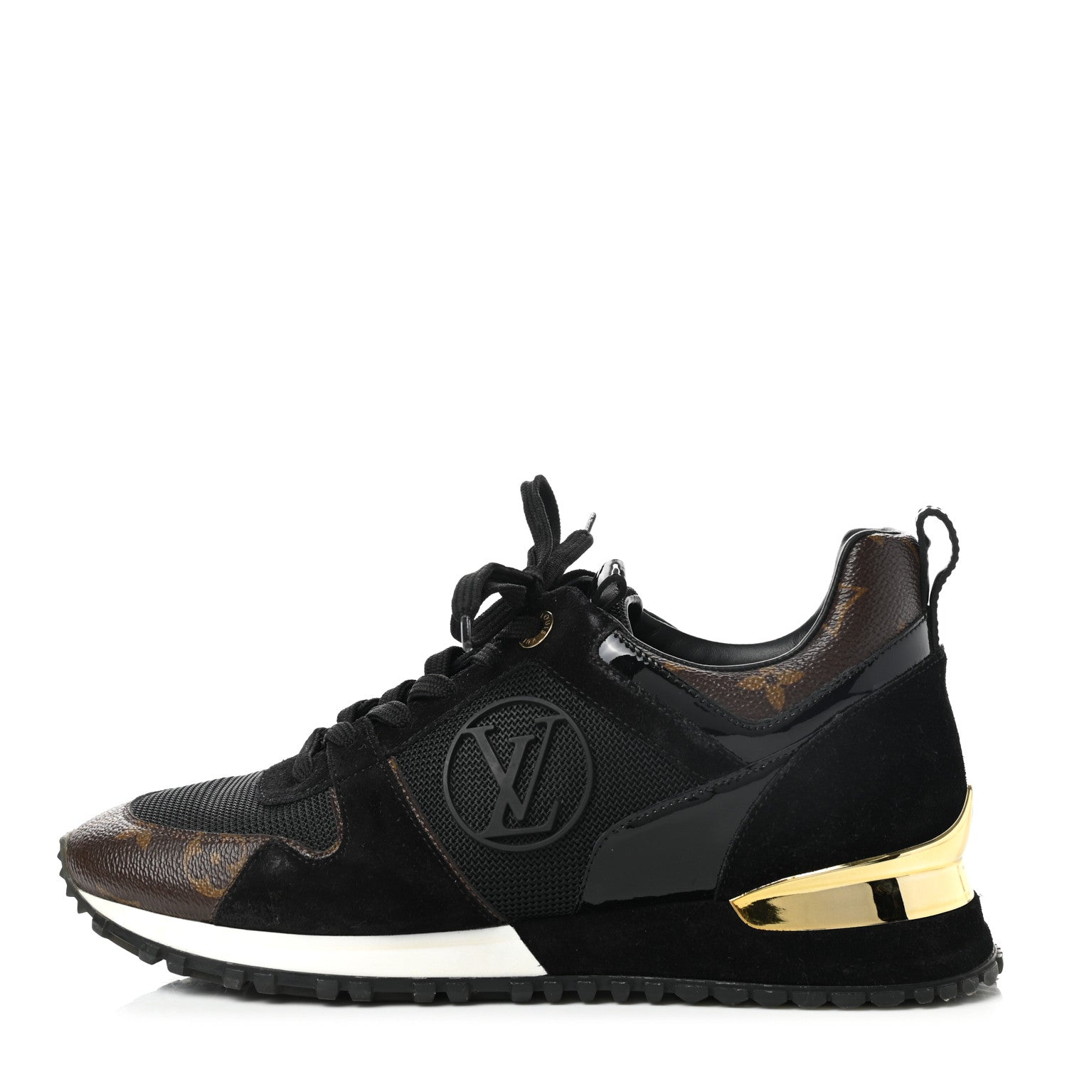 Louis Vuitton Suede Monogram Run Away Sneakers 37 Black 1 of 8
