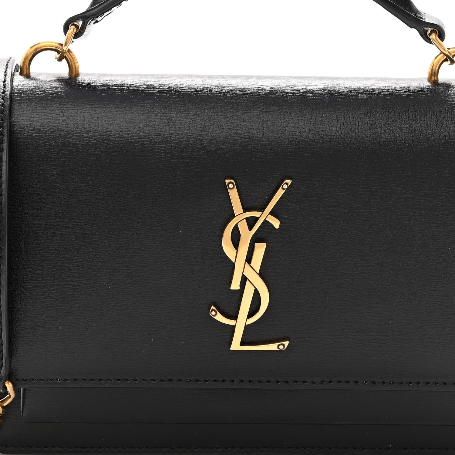 Saint Laurent Calfskin Monogram Sunset Chain Wallet Black 7 of 9