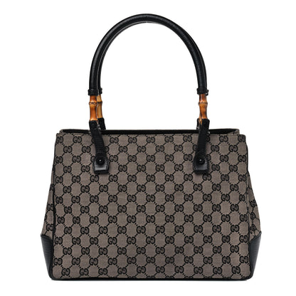 Gucci Monogram Small Bamboo Tote Black 1 of 13