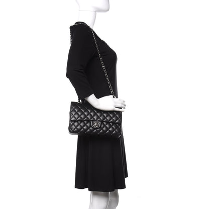 Chanel Lambskin Quilted Medium Double Flap Black 2 of 10