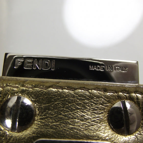Fendi Canvas FF Baguette Gold/Purple 13 of 14