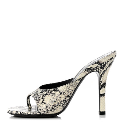 Givenchy Snakeskin Embossed Thong-Strap Sandals Mules 37 White 1 of 9