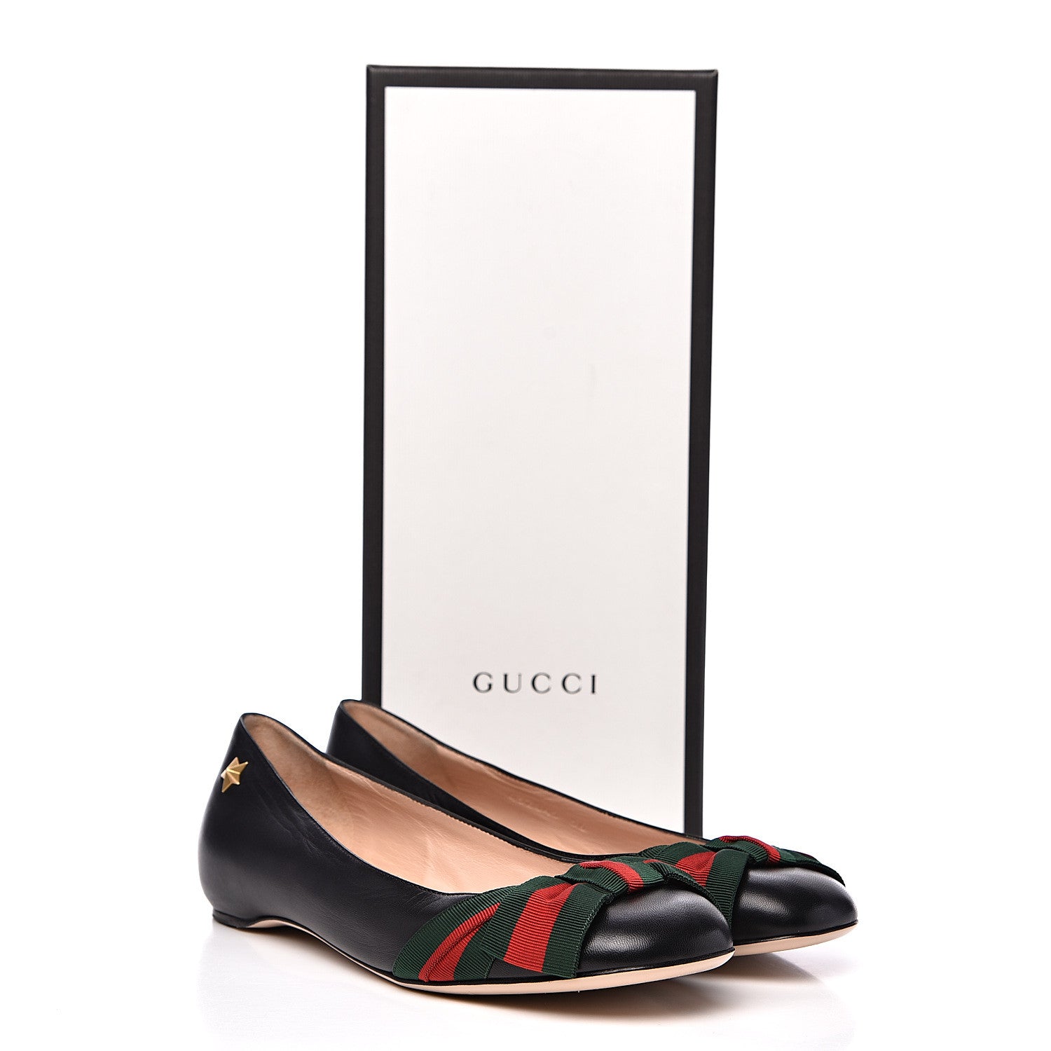 Gucci Calfskin Web Bow Ballerina Flats 36 Black 11 of 11