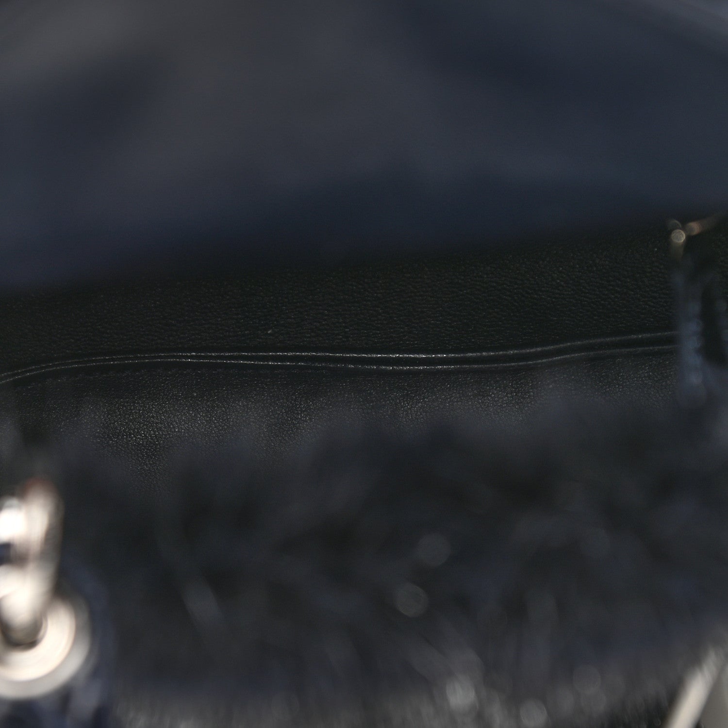 Christian Dior Mink Fur Crocodile Mini Lady Dior Navy Blue 5 of 9