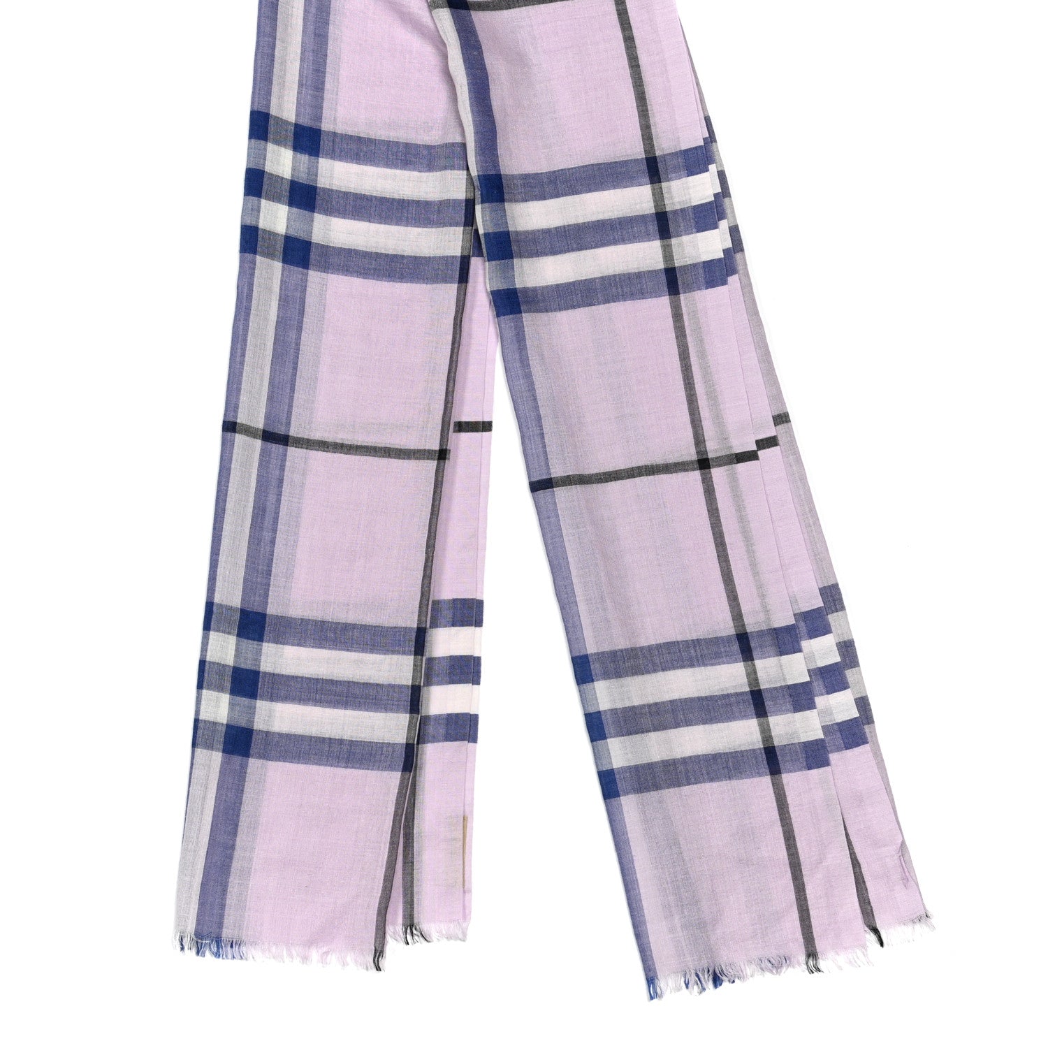 Burberry Wool Silk Gauze Giant Check Lightweight Scarf Pale Orchid 2 of 3