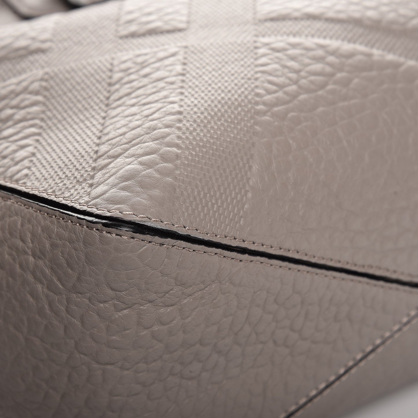 Heritage Grain Check Embossed Medium Dewsbury Tote Pale Grey