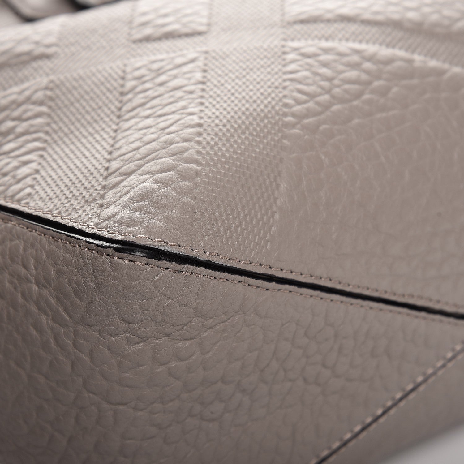 Burberry Heritage Grain Check Embossed Medium Dewsbury Tote Pale Grey 10 of 10