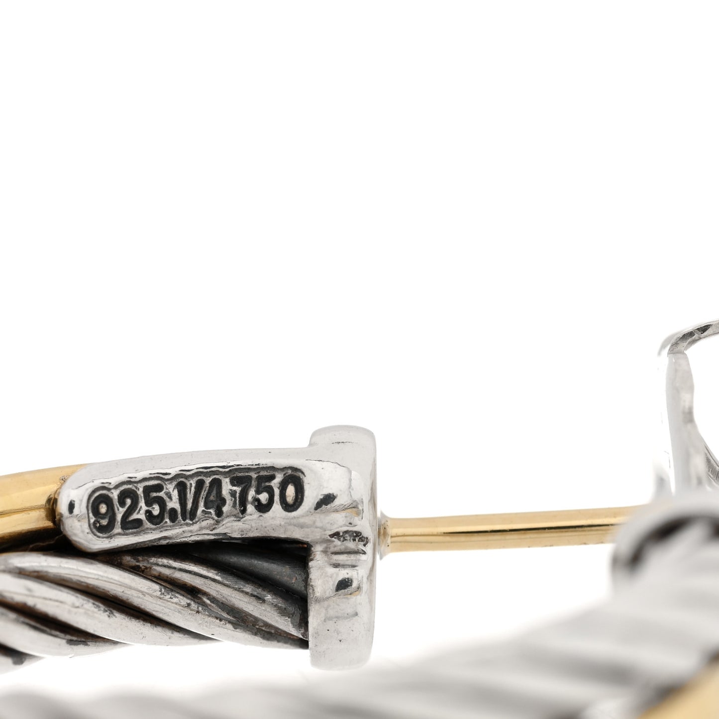Sterling Silver 18K Yellow Gold 23mm Crossover Cable Hoop Earrings