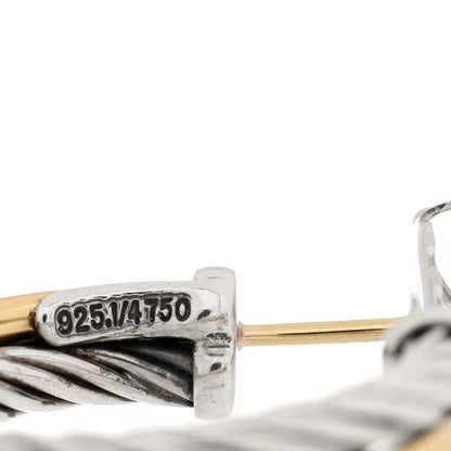 David Yurman Sterling Silver 18K Yellow Gold 23mm Crossover Cable Hoop Earrings 4 of 4