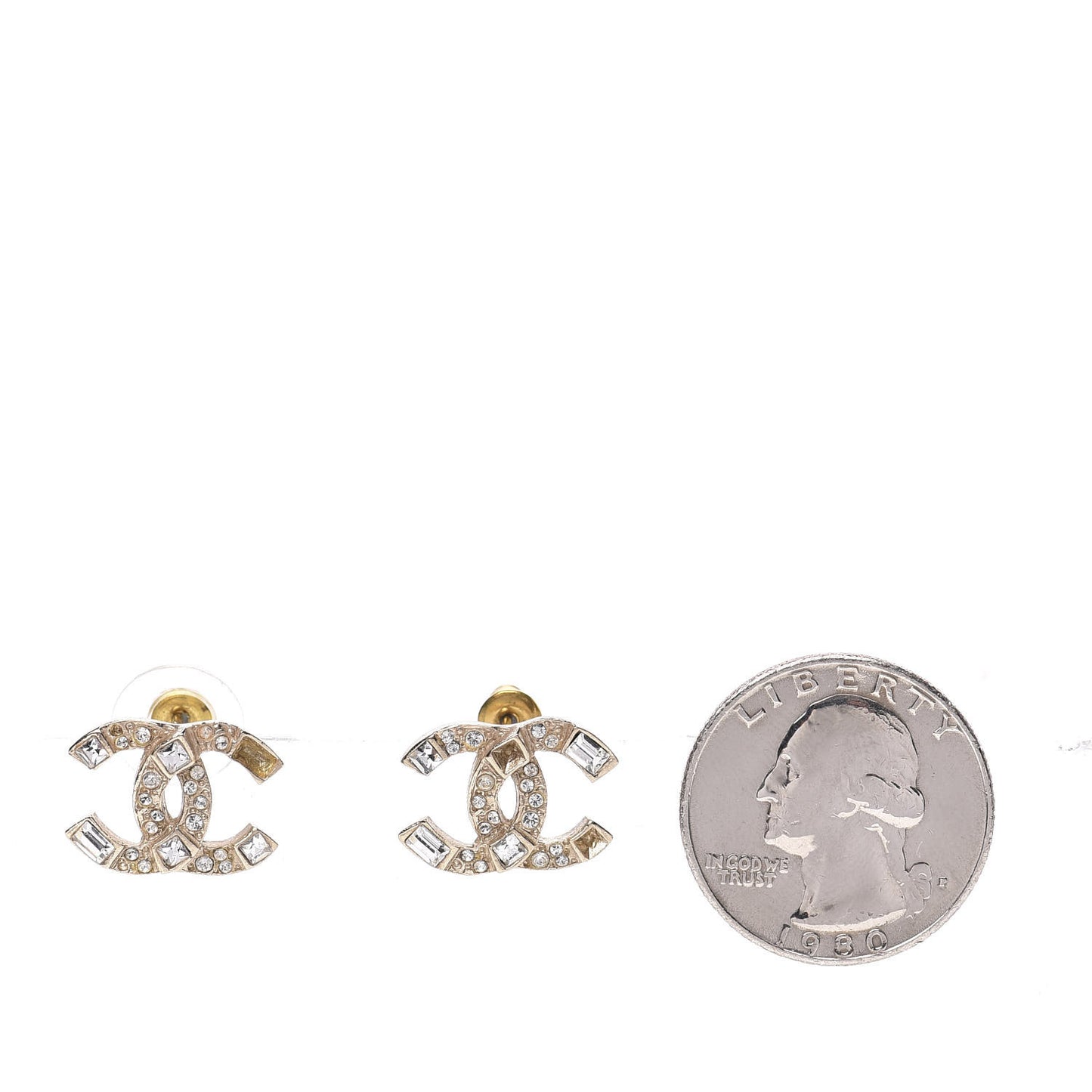 Crystal Nefertiti CC Earrings Gold