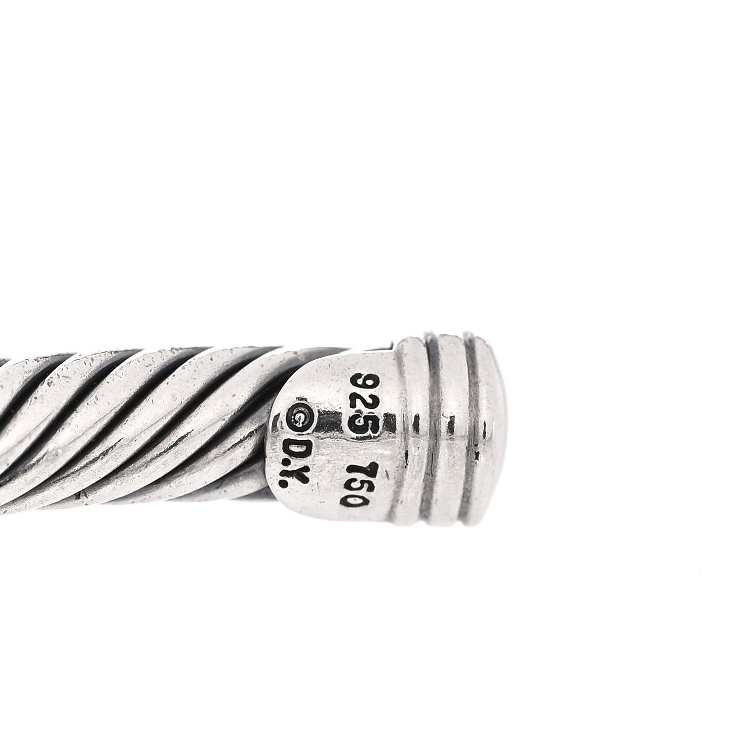 Sterling Silver 18K White Gold Diamond Pave 5mm X Cable Bracelet