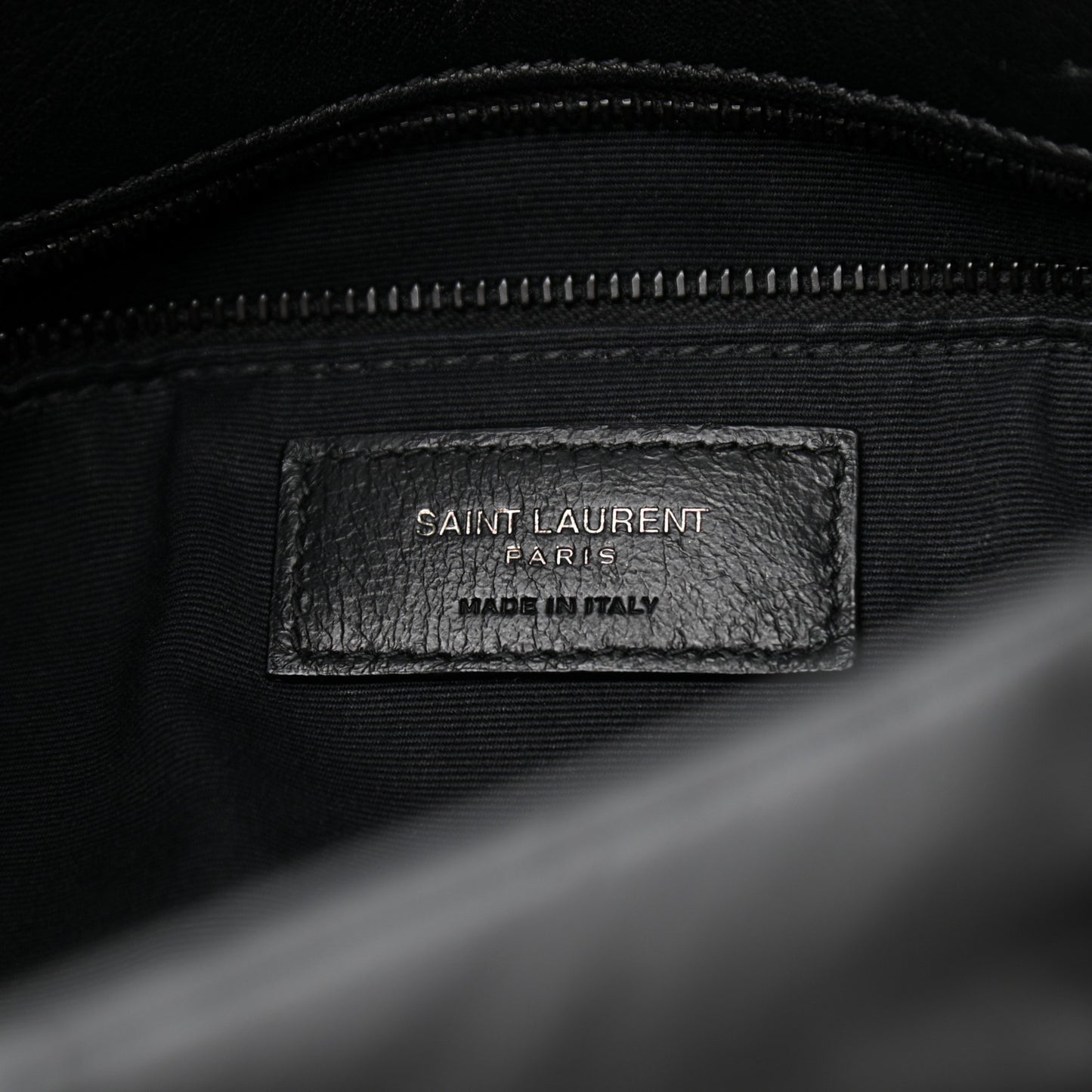 Lambskin Quilted Monogram Monochrome Medium Loulou Puffer Chain Satchel Black