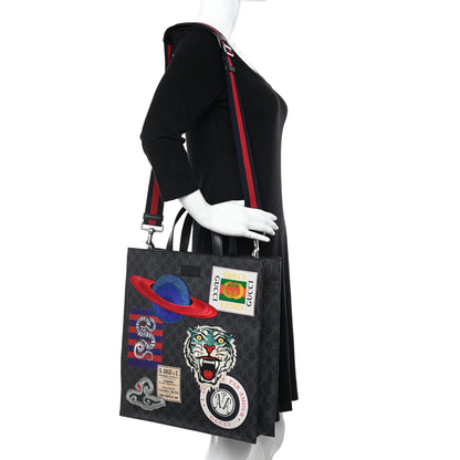 Gucci GG Supreme Monogram Night Courrier Vertical Tote Black Multicolor 2 of 11