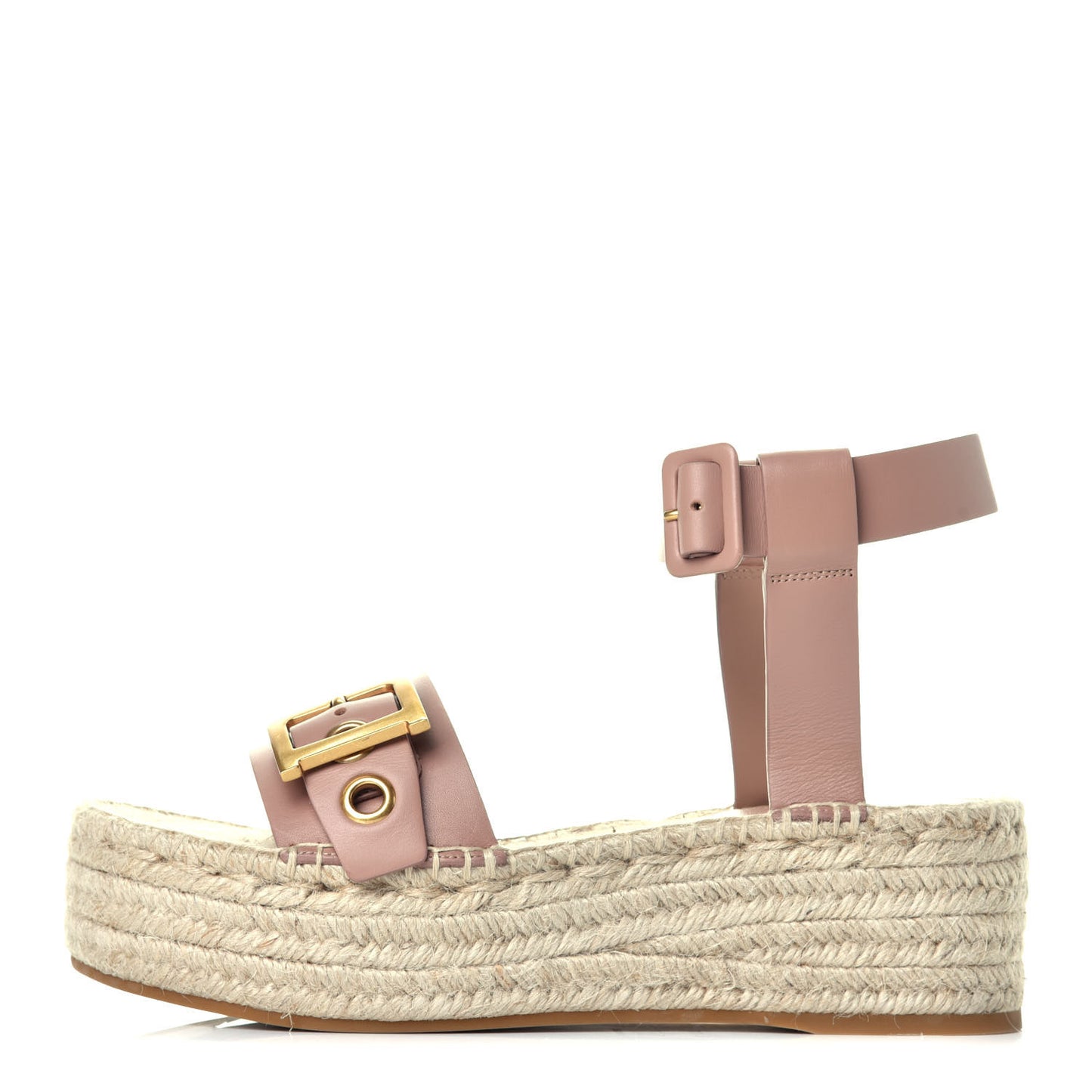 Calfskin D-Dior Espadrille Platform Sandals 40 Rose De Vents