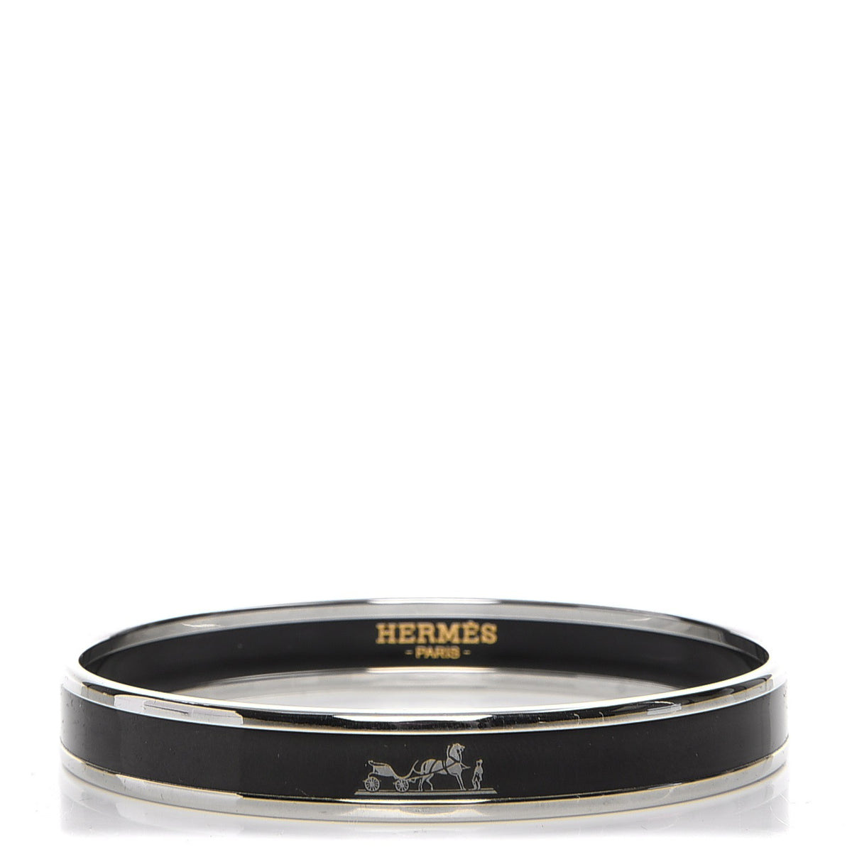 Enamel Printed Narrow Caleche Bracelet 65 Black