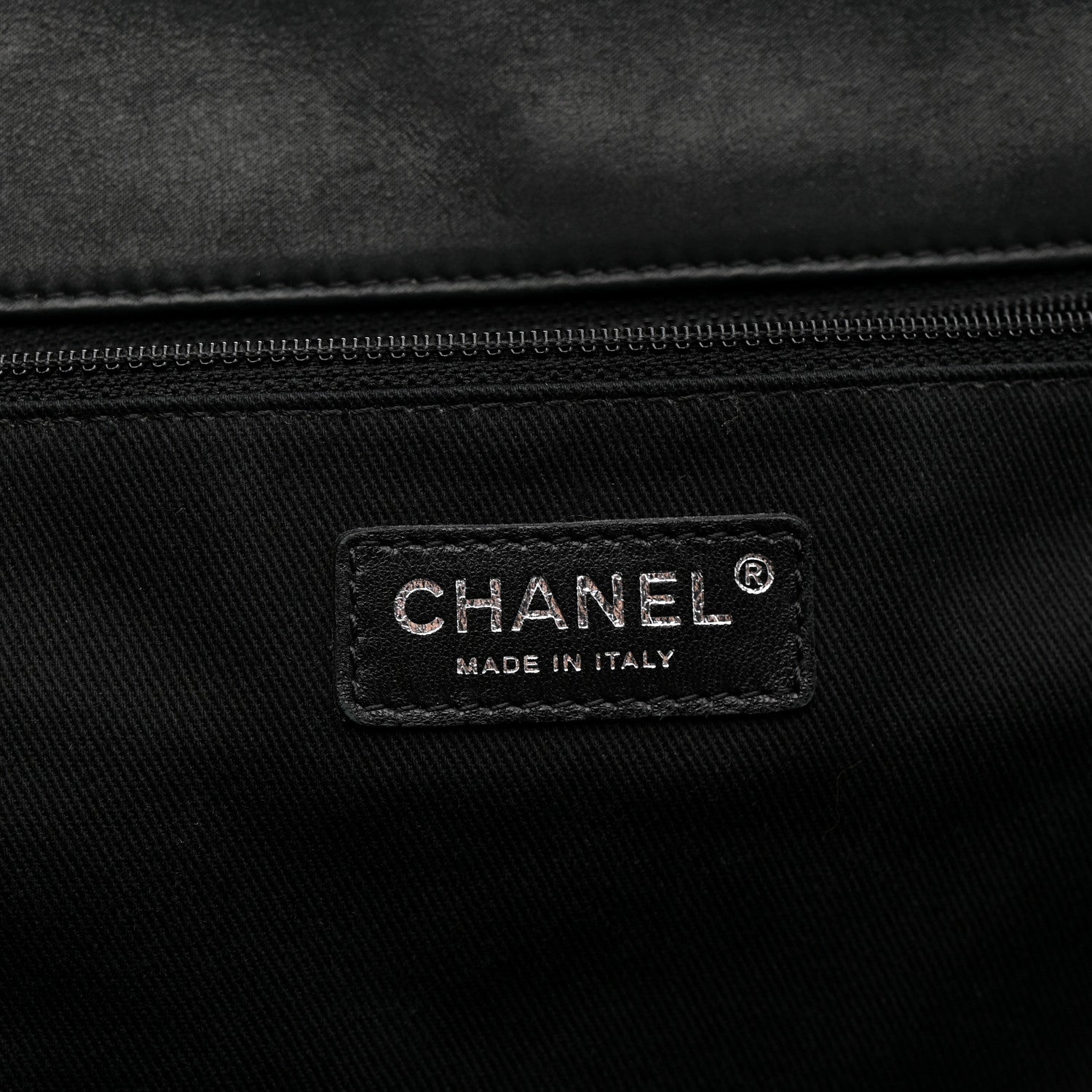 Chanel Crumpled Calfskin Iridescent Calfskin Hidden Chain Large Quilted Shopping Tote Black 6 of 11