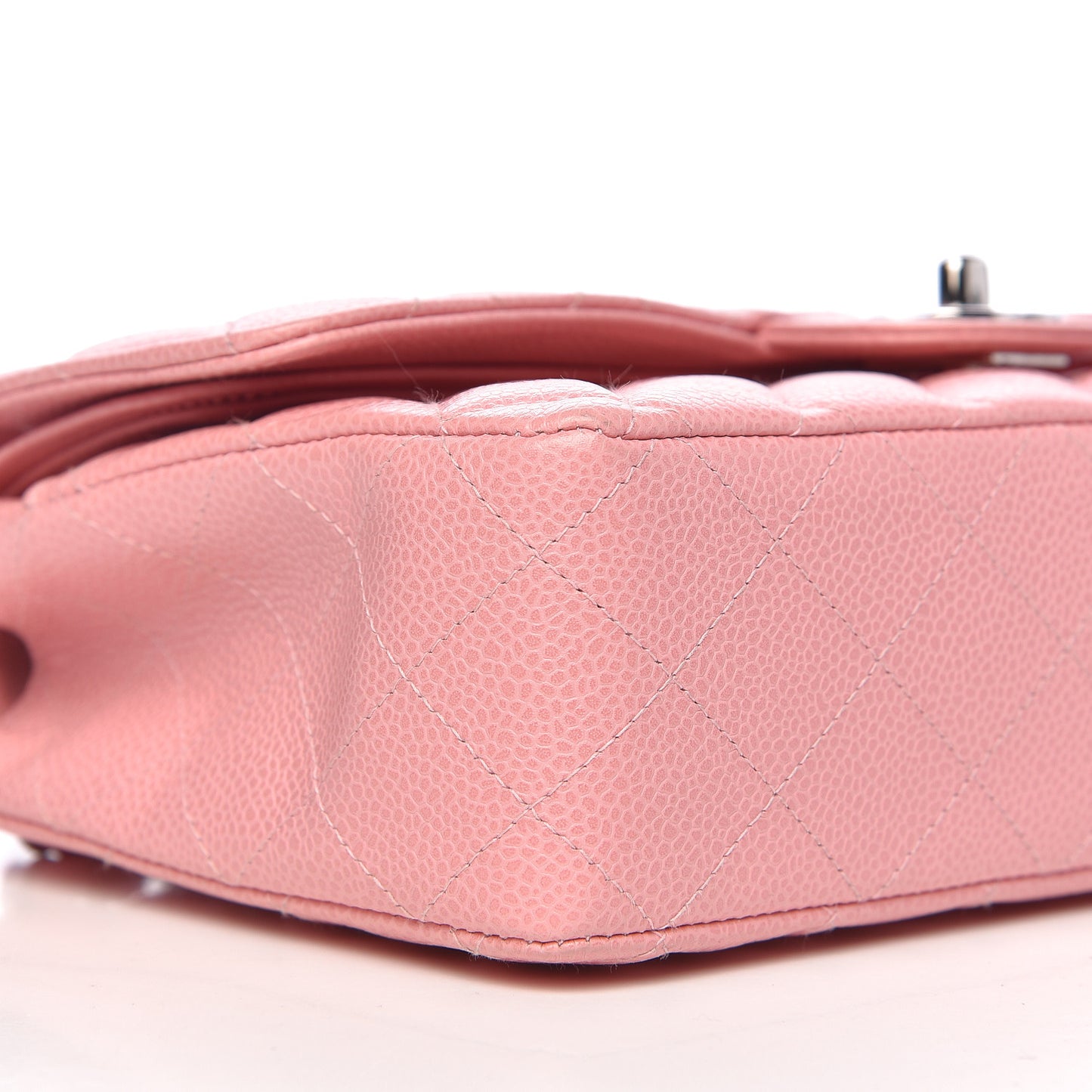 Caviar Quilted Medium Double Flap Pink