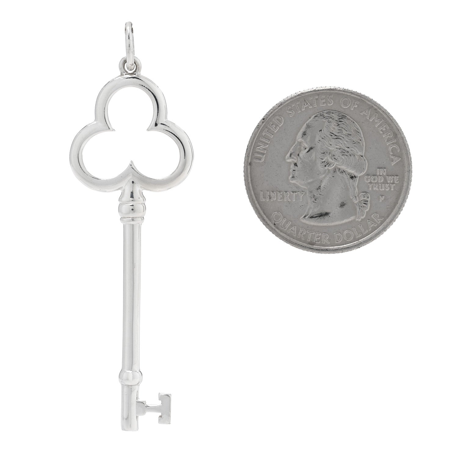 Tiffany Sterling Silver Large Trefoil Key Pendant 2 of 3