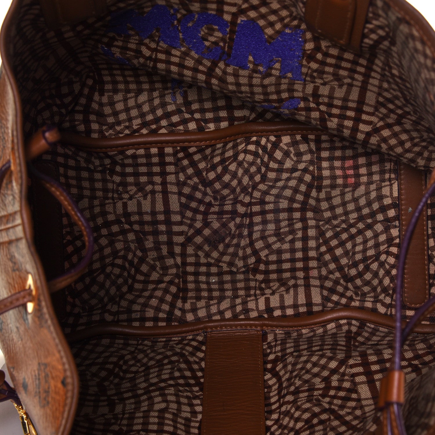 MCM Visetos Medium Liz Reversible Shopper Tote Cognac 4 of 11