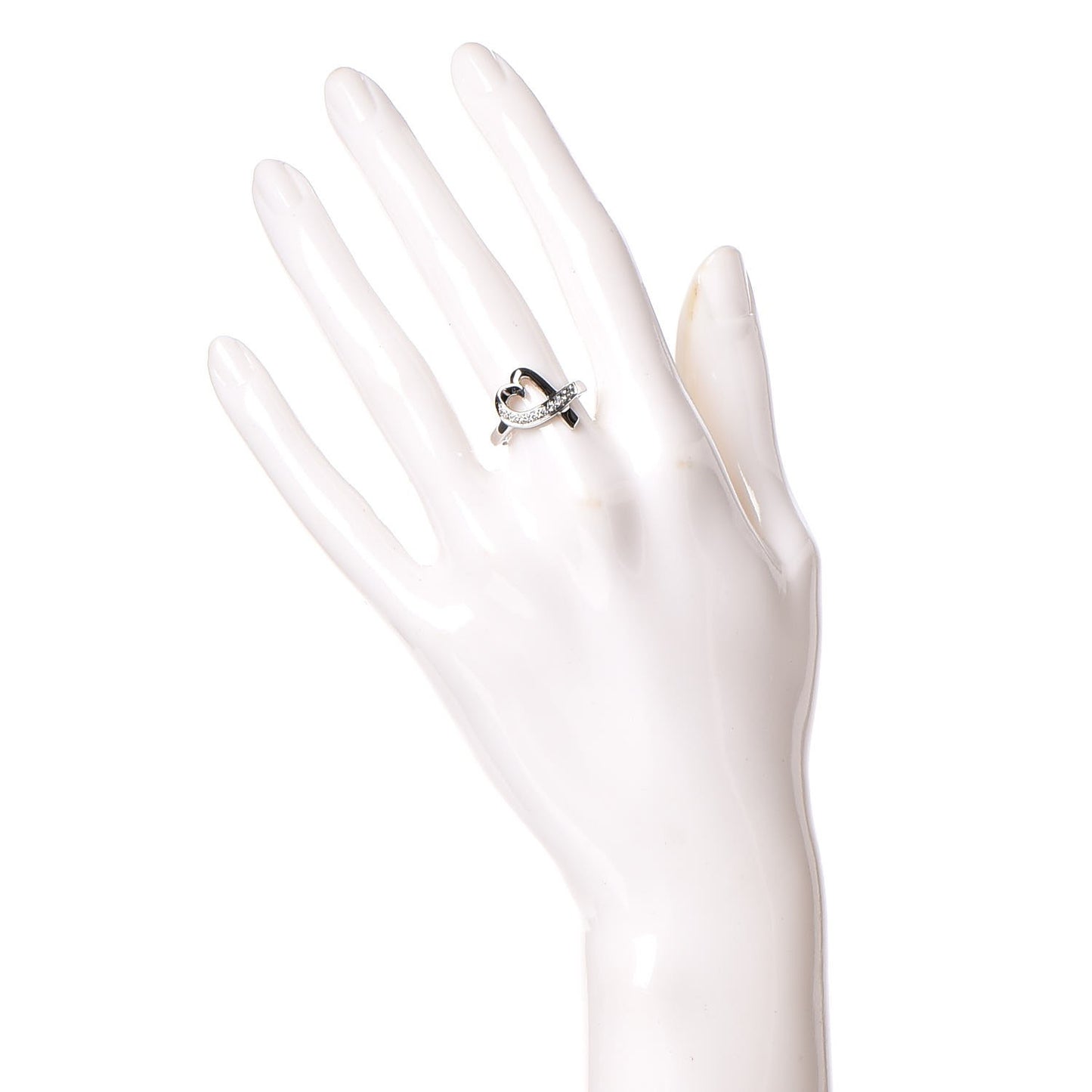 18K White Gold Diamond Paloma Picasso Loving Heart Ring 52 6