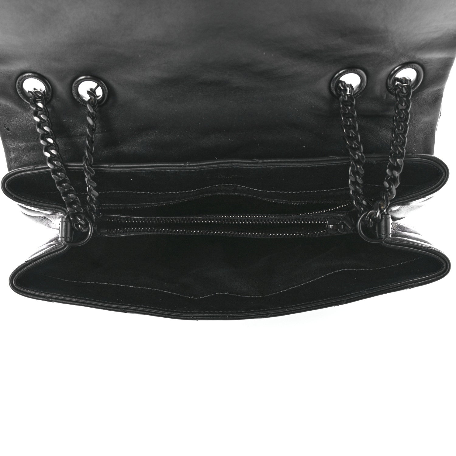 Saint Laurent Calfskin Y Quilted Monogram Monochrome Medium Loulou Chain Satchel Black 4 of 11