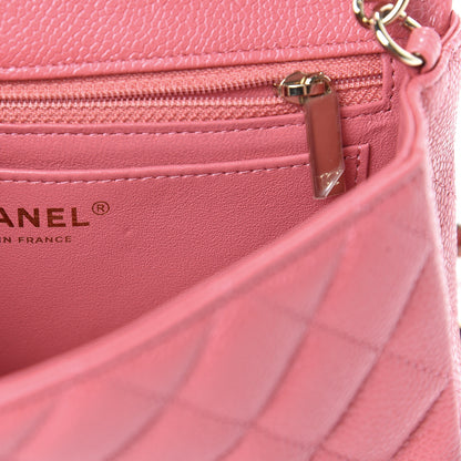 Chanel Iridescent Caviar Quilted Mini Rectangular Flap Dark Pink 7 of 13
