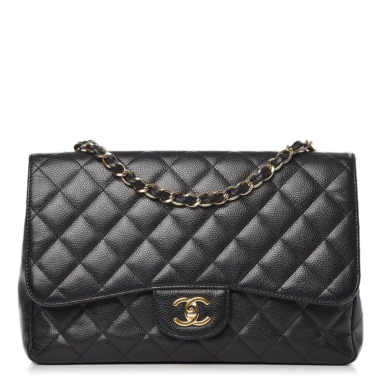 Caviar Quilted Jumbo Single Flap Black