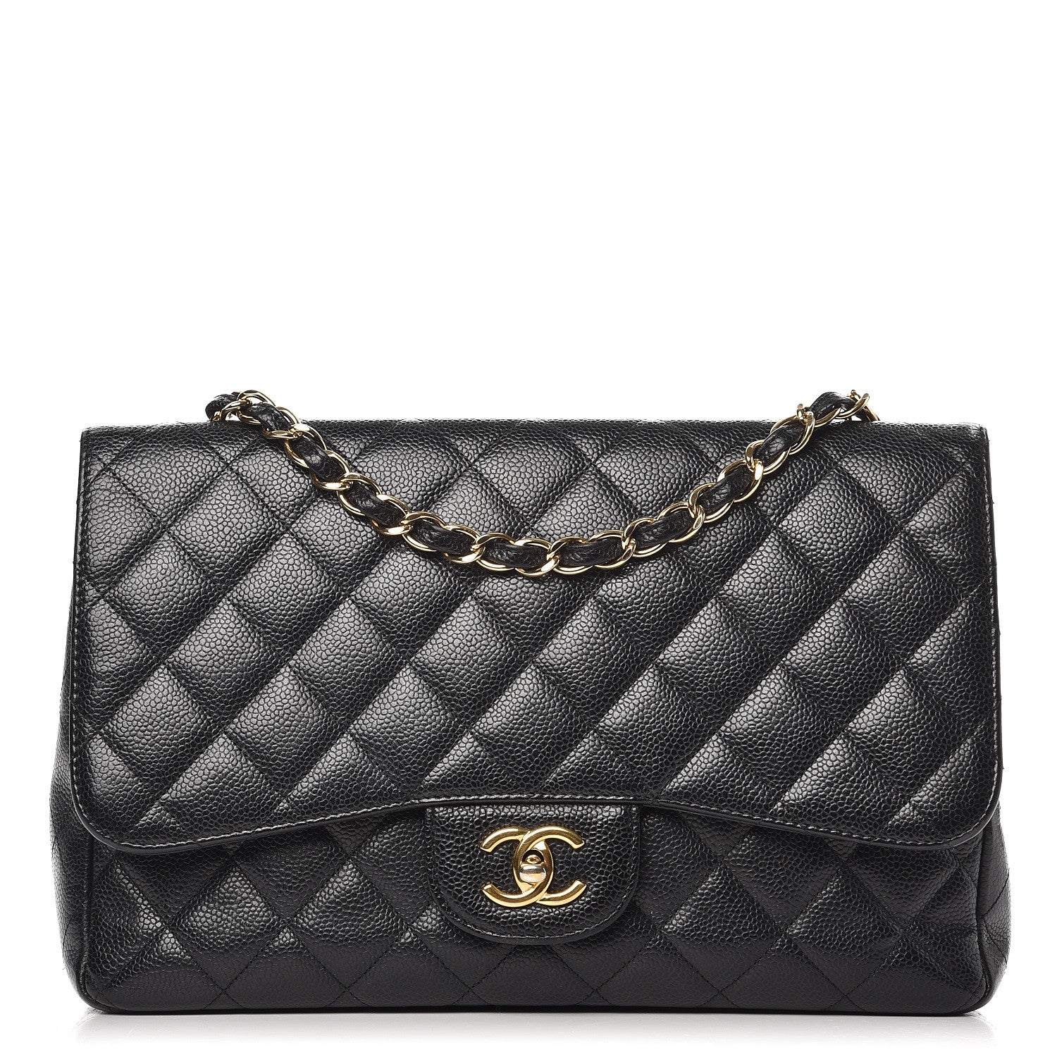Chanel Caviar Quilted Jumbo Single Flap Black 1 of 10
