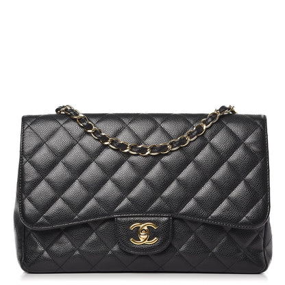 Chanel Caviar Quilted Jumbo Single Flap Black 1 of 10
