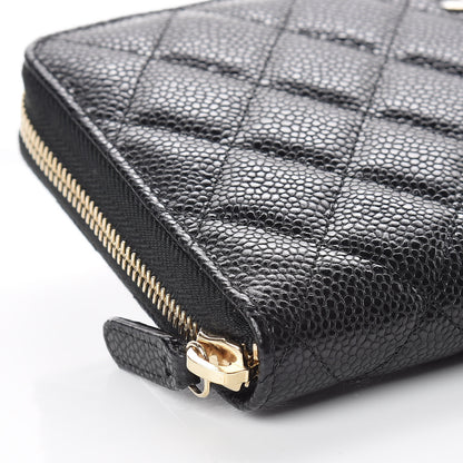 Chanel Caviar Quilted Large Zip Around Organizer Wallet Black 9 of 11
