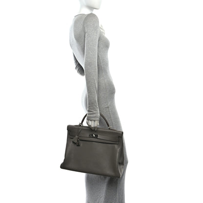 Hermes Taurillon Clemence Kelly Retourne 40 Etain 2 of 11
