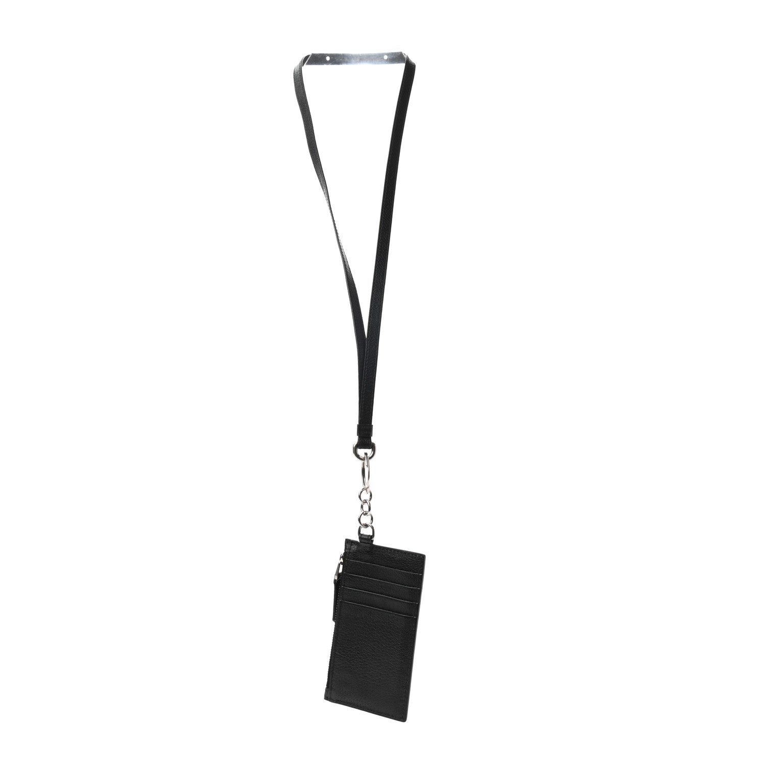 Gucci Calfskin Logo Lanyard Card Case Black 3 of 6