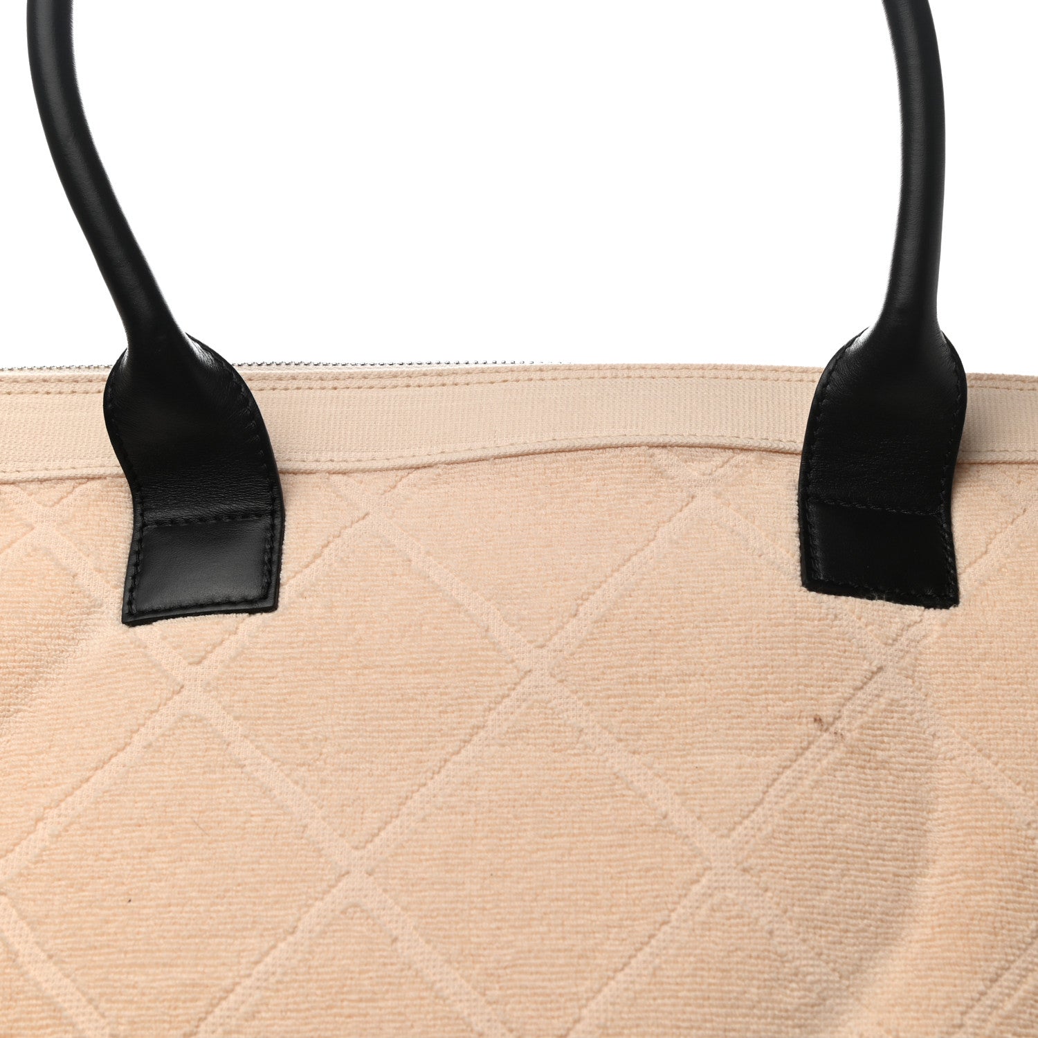 Chanel Terry Cotton CC Beach Tote Set Beige Black 9 of 14