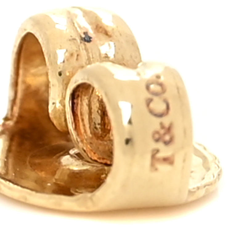 Tiffany 18K Yellow Gold 11mm Elsa Peretti Open Heart Earrings 6 of 6