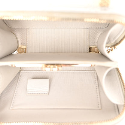 Chanel Metallic Lambskin Quilted Top Handle Vanity Case Silver 6 of 11