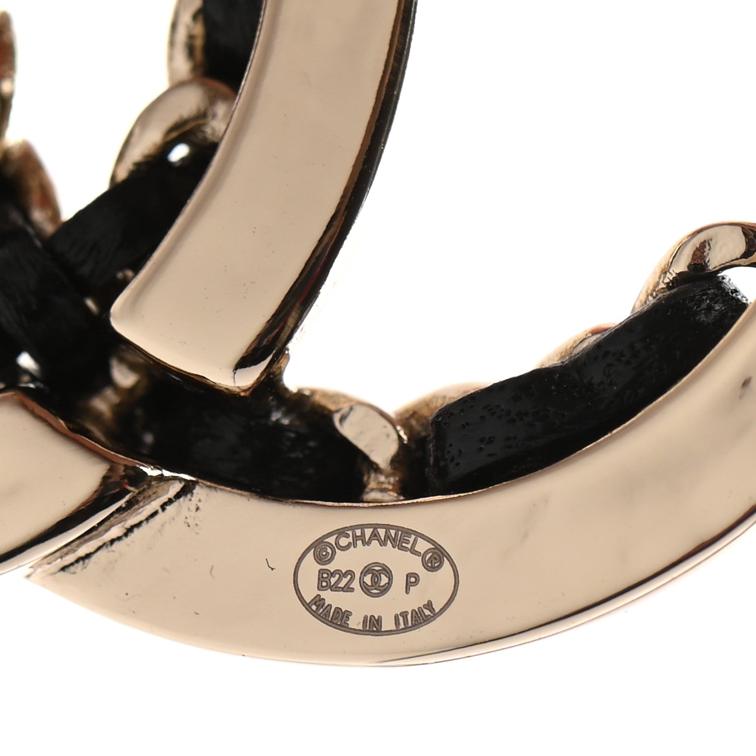 Chanel Lambskin Chain CC Drop Earrings Black Gold 4 of 4