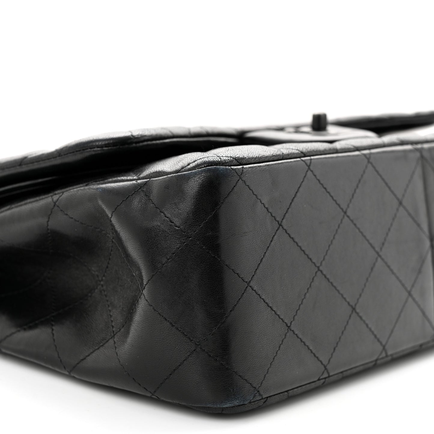Lambskin Quilted Jumbo Double Flap So Black