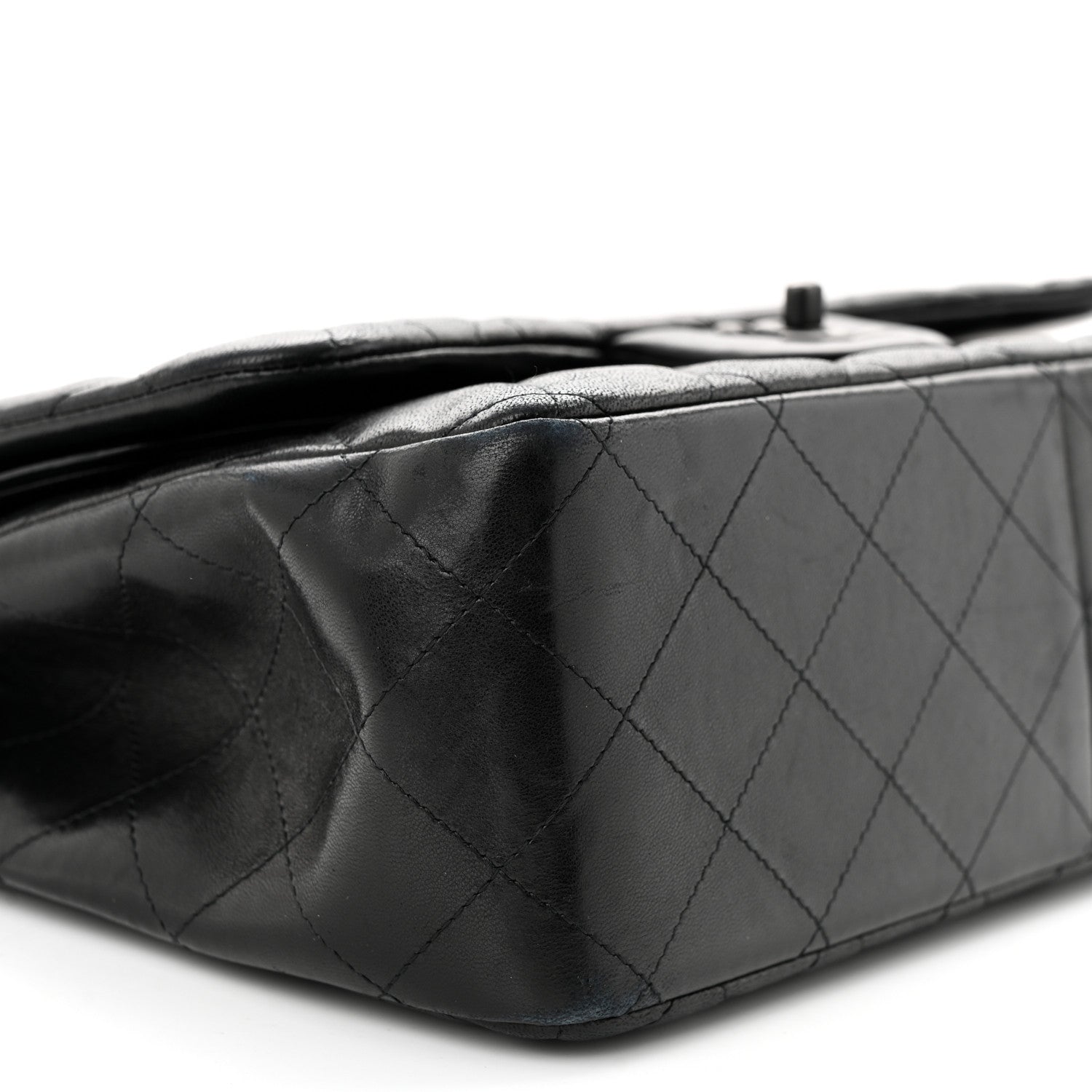 Chanel Lambskin Quilted Jumbo Double Flap So Black 9 of 14